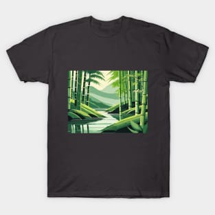 Bamboo forest with river T-Shirt